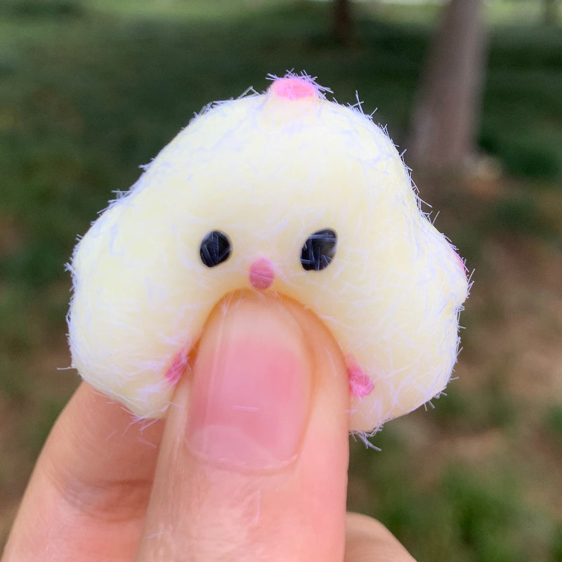 Cute Squishy Chick Stress Relief Keychain Rebound Chicken Toy for Bag & Phone.