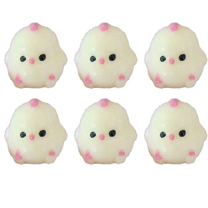 Cute Squishy Chick Stress Relief Keychain Rebound Chicken Toy for Bag & Phone.