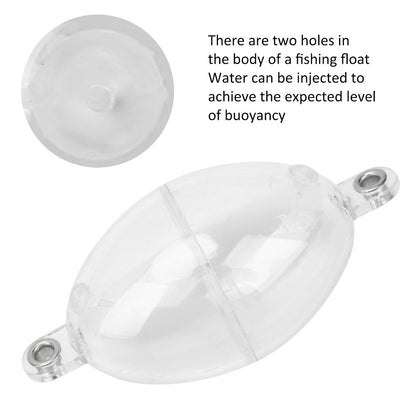 White Durable Oval Fishing Bubble Floats, Plastic Bubble Float Ball for Sea Fishing