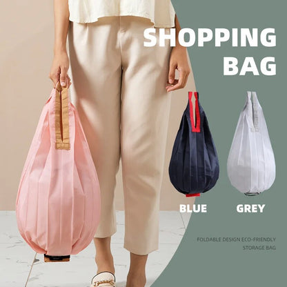Eco-Friendly Folding Shopping Bag – Large Capacity, Ultra Lightweight with Handy Hanging Buckle