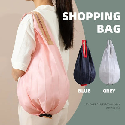 Eco-Friendly Folding Shopping Bag – Large Capacity, Ultra Lightweight with Handy Hanging Buckle