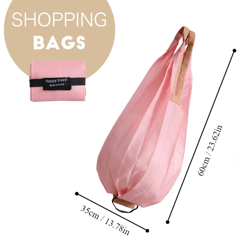 Eco-Friendly Folding Shopping Bag – Large Capacity, Ultra Lightweight with Handy Hanging Buckle