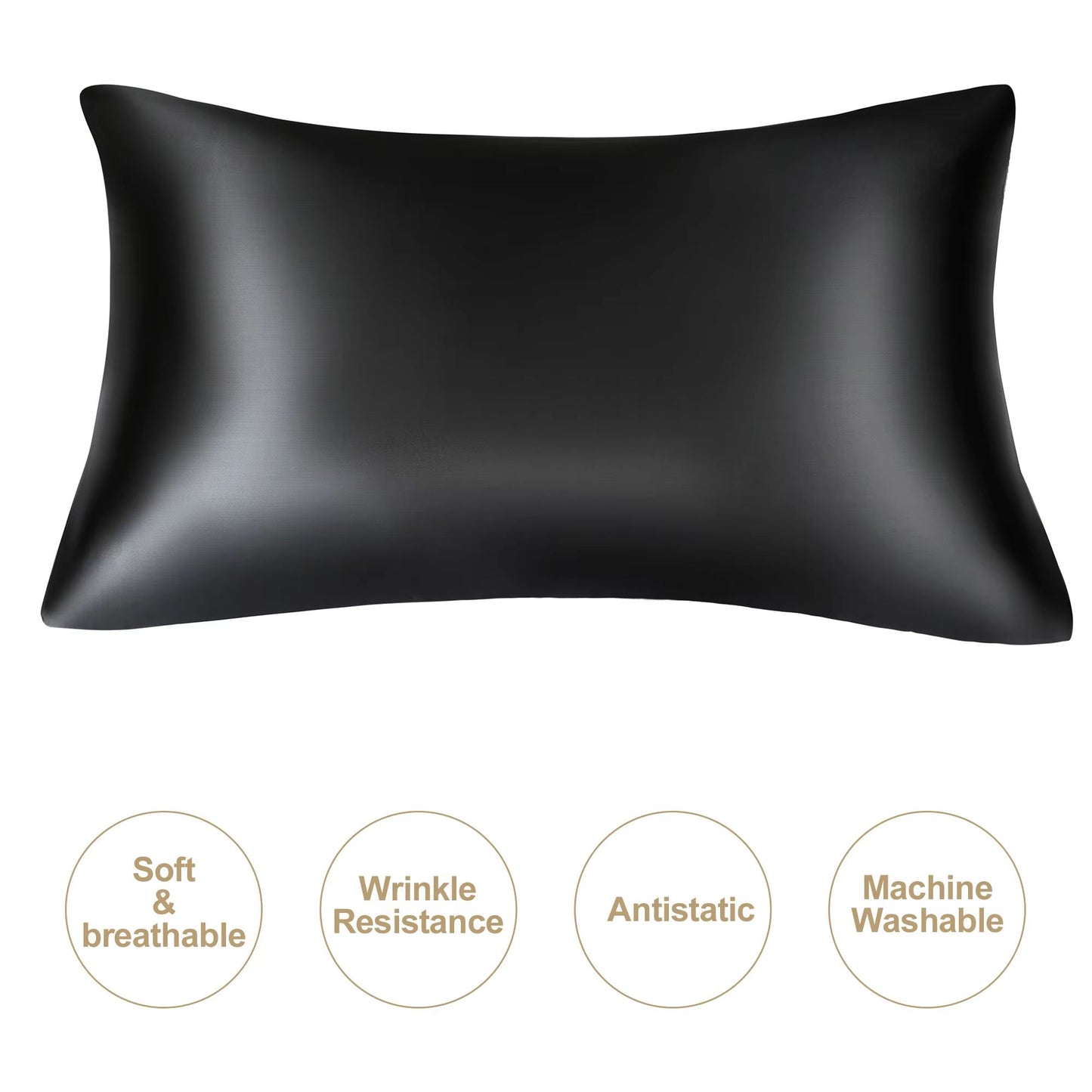 JuwenSilk Mulberry Silk Pillowcase – Standard & Queen Natural Silky Satin Pillow Cover