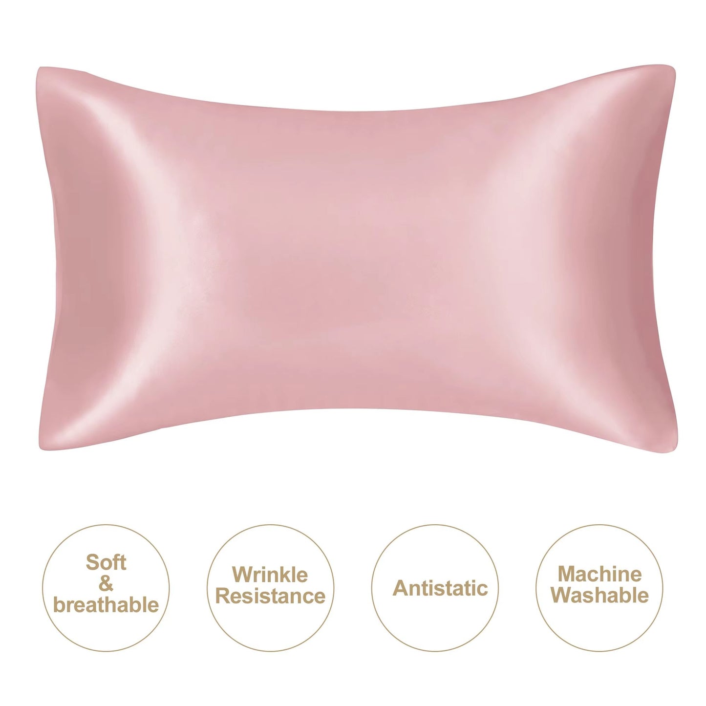 JuwenSilk Mulberry Silk Pillowcase – Standard & Queen Natural Silky Satin Pillow Cover