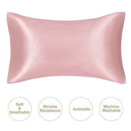 JuwenSilk Mulberry Silk Pillowcase – Standard & Queen Natural Silky Satin Pillow Cover