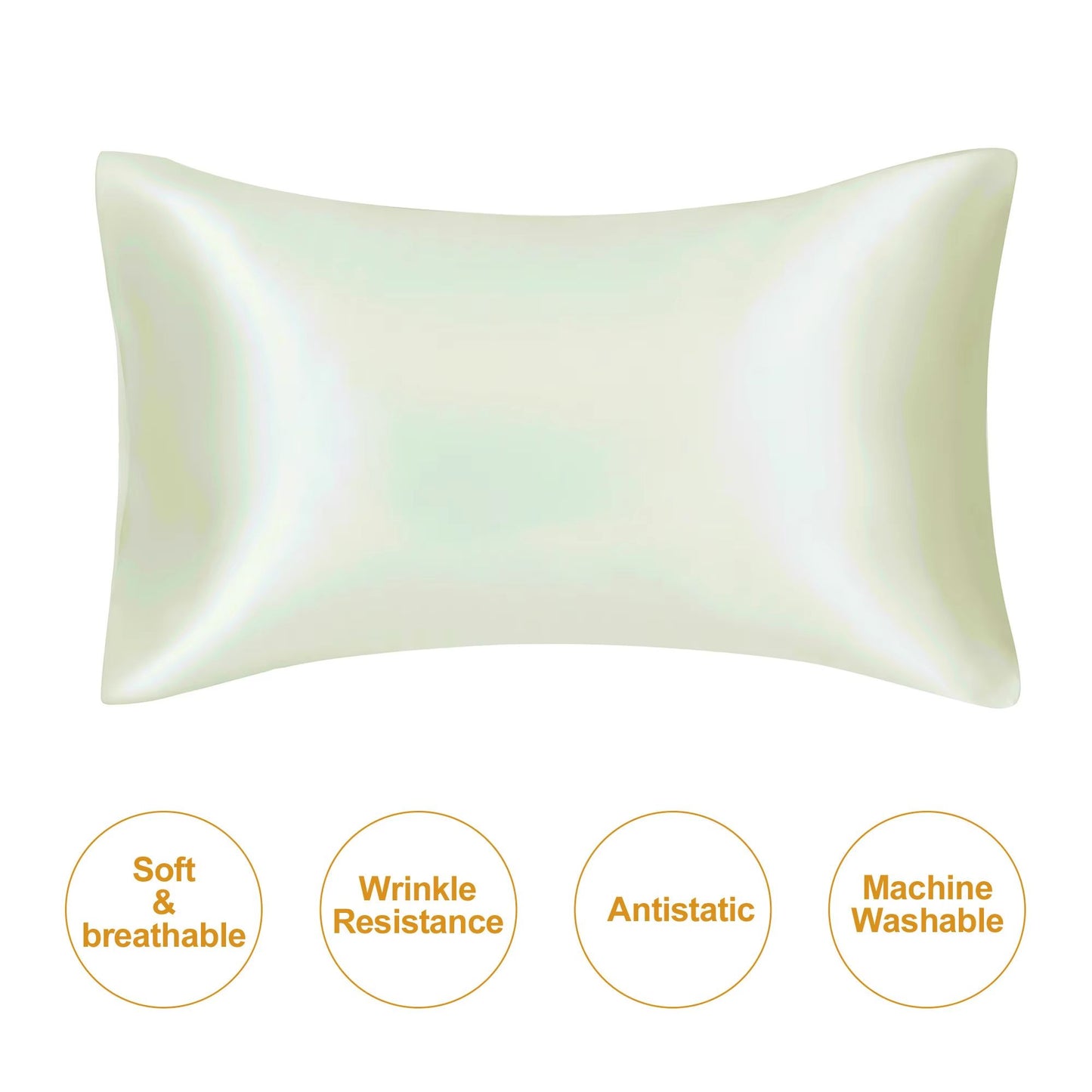 JuwenSilk Mulberry Silk Pillowcase – Standard & Queen Natural Silky Satin Pillow Cover