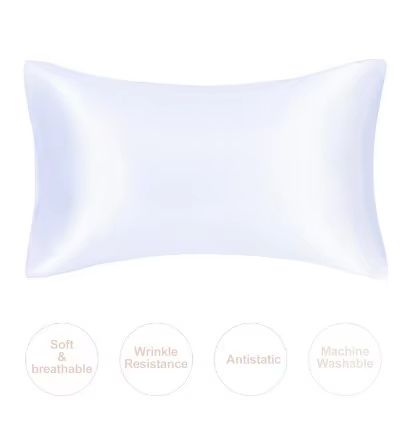JuwenSilk Mulberry Silk Pillowcase – Standard & Queen Natural Silky Satin Pillow Cover