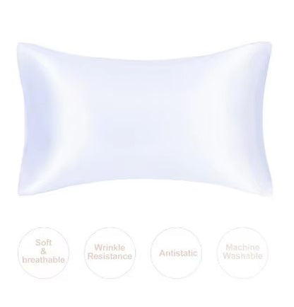 JuwenSilk Mulberry Silk Pillowcase – Standard & Queen Natural Silky Satin Pillow Cover