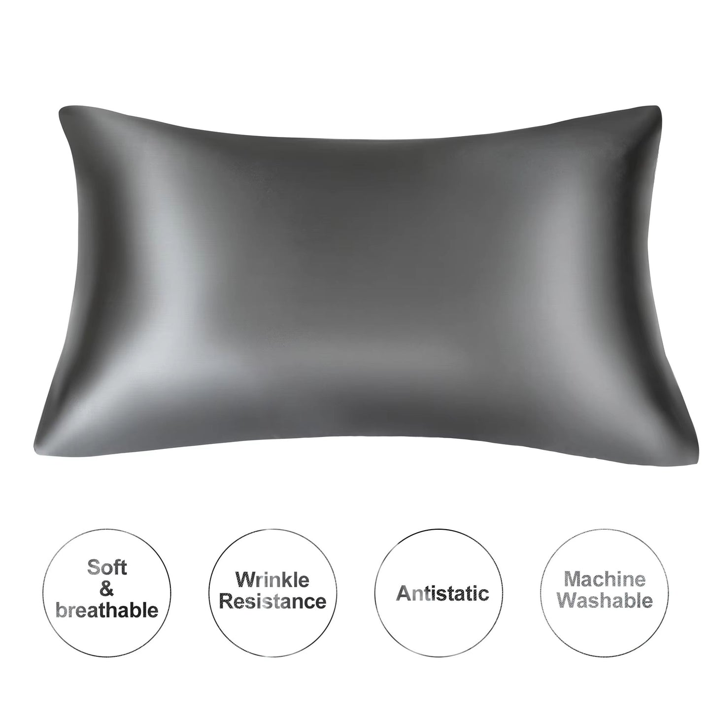 JuwenSilk Mulberry Silk Pillowcase – Standard & Queen Natural Silky Satin Pillow Cover