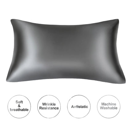 JuwenSilk Mulberry Silk Pillowcase – Standard & Queen Natural Silky Satin Pillow Cover