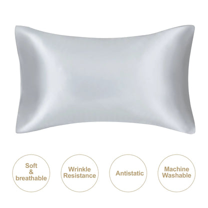 JuwenSilk Mulberry Silk Pillowcase – Standard & Queen Natural Silky Satin Pillow Cover