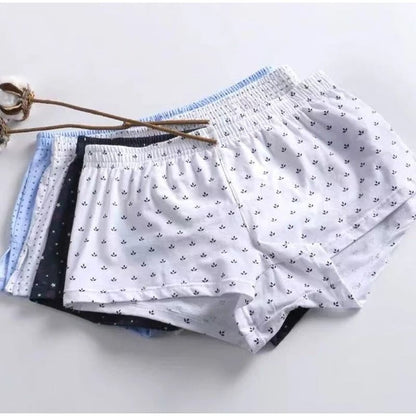 Mens Loose Cotton Dot Boxer Shorts