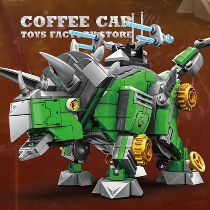 Creative T-Rex and Mech Dinosaur MOC Bricks Building Kit – 3D Dinosaur Robot Block Model for Kids and Adults