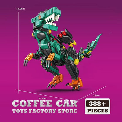 Creative T-Rex and Mech Dinosaur MOC Bricks Building Kit – 3D Dinosaur Robot Block Model for Kids and Adults