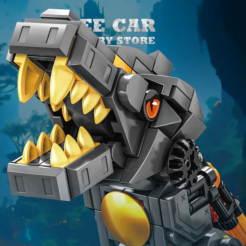 Creative T-Rex and Mech Dinosaur MOC Bricks Building Kit – 3D Dinosaur Robot Block Model for Kids and Adults