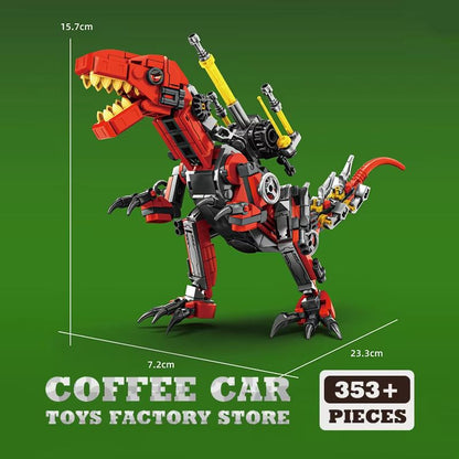Creative T-Rex and Mech Dinosaur MOC Bricks Building Kit – 3D Dinosaur Robot Block Model for Kids and Adults