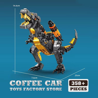 Creative T-Rex and Mech Dinosaur MOC Bricks Building Kit – 3D Dinosaur Robot Block Model for Kids and Adults