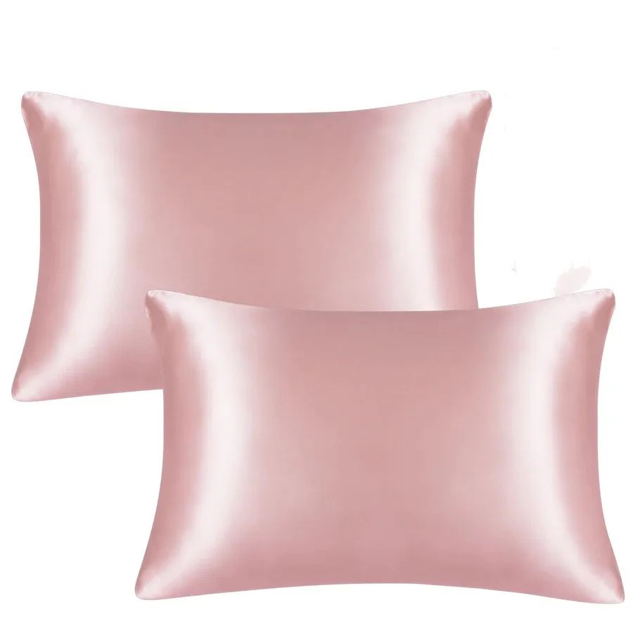Silky Satin Pillowcase for Hair and Skin, Soft Mulberry Style Pillow Case Standard Queen King, Wrinkle Free