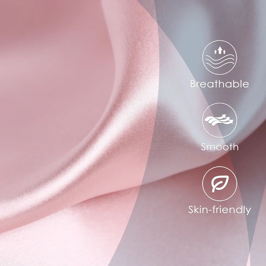 Silky Satin Pillowcase for Hair and Skin, Soft Mulberry Style Pillow Case Standard Queen King, Wrinkle Free