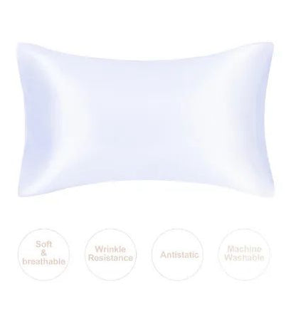 Silky Satin Pillowcase for Hair and Skin, Soft Mulberry Style Pillow Case Standard Queen King, Wrinkle Free