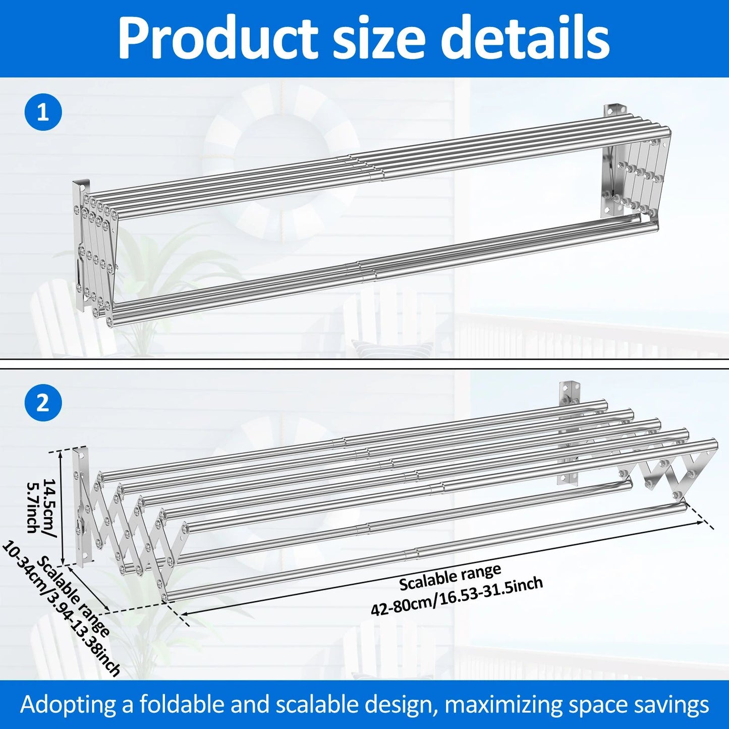 Retractable Wall Mounted Laundry Drying Rack