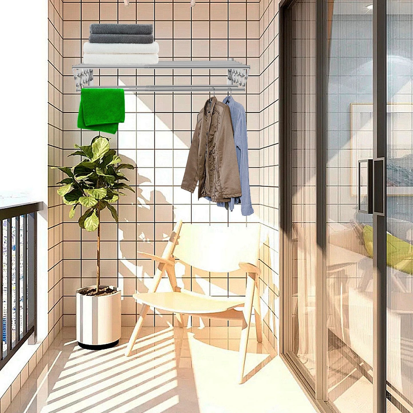 Retractable Wall Mounted Laundry Drying Rack