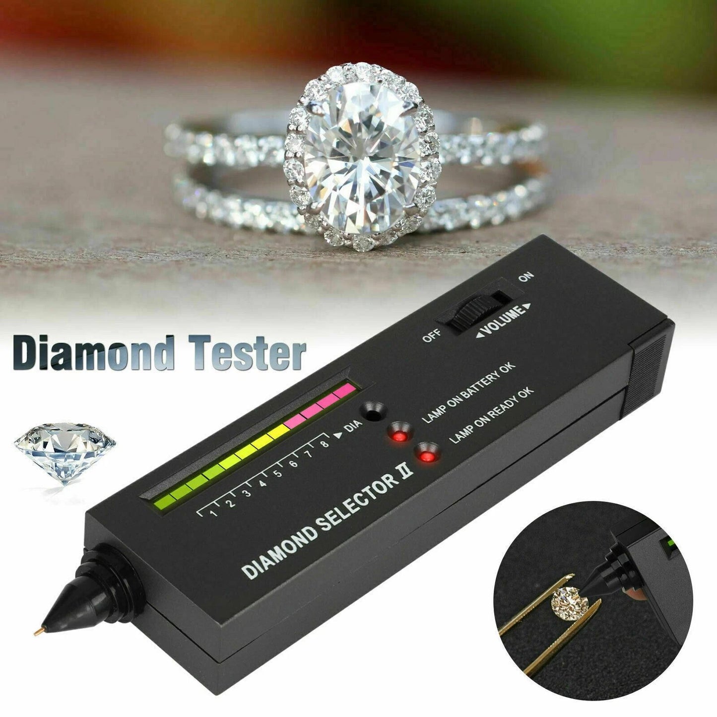 Gold Silver Diamond Tester Selector, Digital Electronic Tool, Gemstone Testing Kit for Precise Results
