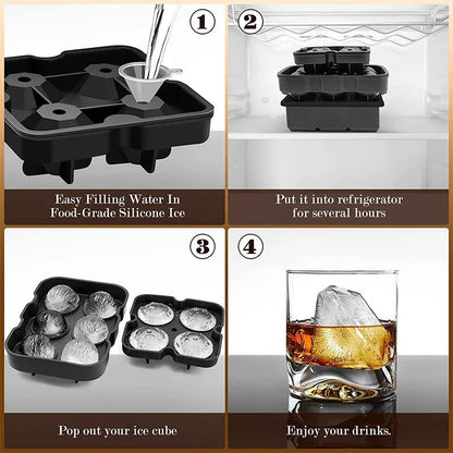 Silicone Ice Cube Tray with Lid – Reusable Diamond & Whiskey Molds for Freezer