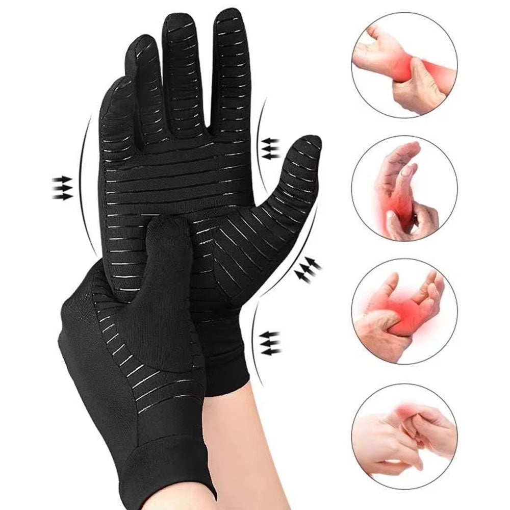 Copper Arthritis Compression Gloves for Pain Relief and Carpal Tunnel Support Full Finger Gloves for Tablets
