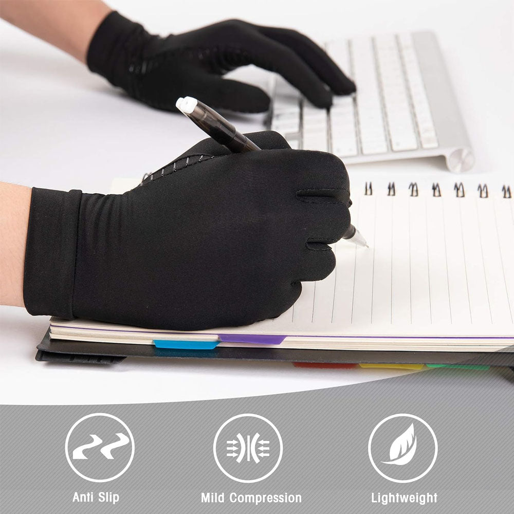 Copper Arthritis Compression Gloves for Pain Relief and Carpal Tunnel Support Full Finger Gloves for Tablets