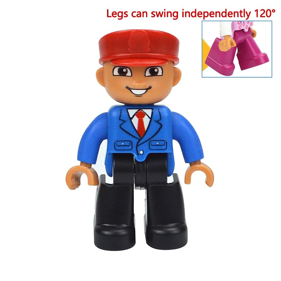 Premium Family Block Figures & Compatible Brick Toy Set - Large Building Block Figures for Kids, Includes Farmer, Pirate