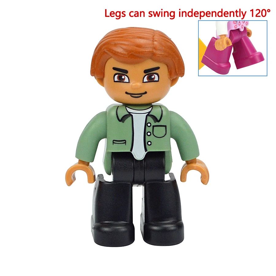 Premium Family Block Figures & Compatible Brick Toy Set - Large Building Block Figures for Kids, Includes Farmer, Pirate