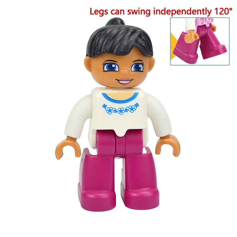 Premium Family Block Figures & Compatible Brick Toy Set - Large Building Block Figures for Kids, Includes Farmer, Pirate