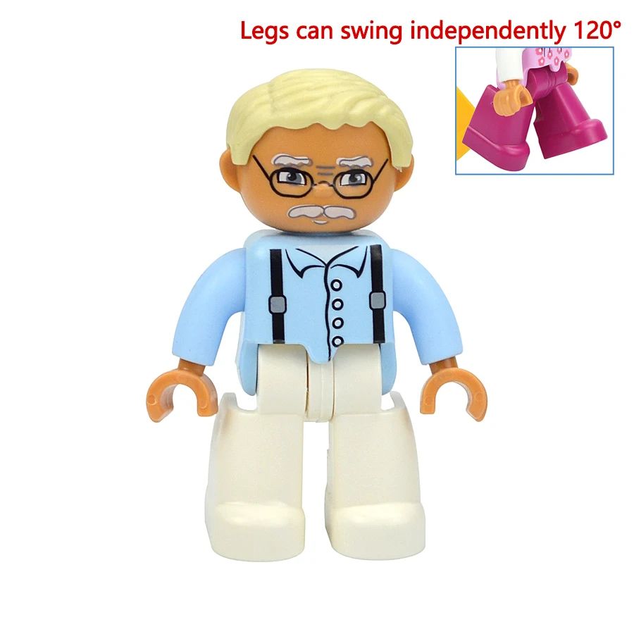 Premium Family Block Figures & Compatible Brick Toy Set - Large Building Block Figures for Kids, Includes Farmer, Pirate