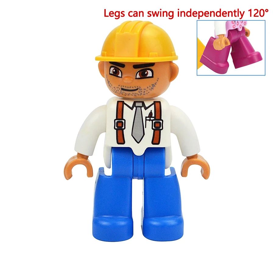 Premium Family Block Figures & Compatible Brick Toy Set - Large Building Block Figures for Kids, Includes Farmer, Pirate