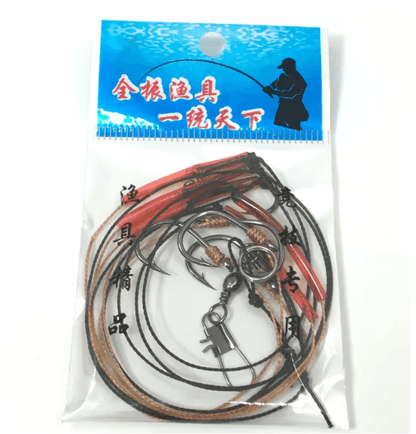 whKMRESA High-Carbon Steel Fishing Hook Rig Set with Swivels & Lure Strings (5–14