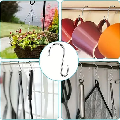 4 Heavy-Duty Black Fence Hooks for Hanging Plants, Bird Feeders & Lanterns – Indoor/Outdoor Use
