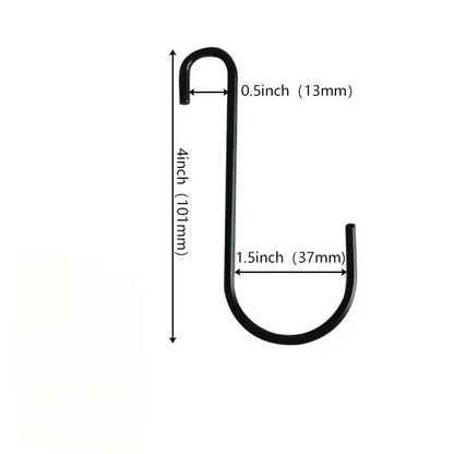 4 Heavy-Duty Black Fence Hooks for Hanging Plants, Bird Feeders & Lanterns – Indoor/Outdoor Use