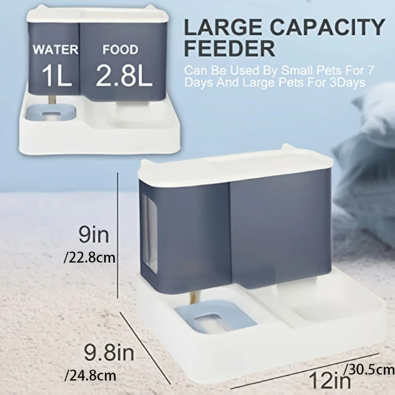 Automatic 2-in-1 Pet Feeder, Keep Your Cat and Dog Hydrated and Fed