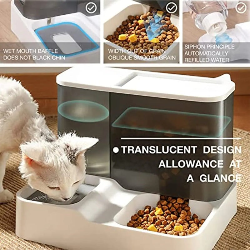 Automatic 2-in-1 Pet Feeder, Keep Your Cat and Dog Hydrated and Fed