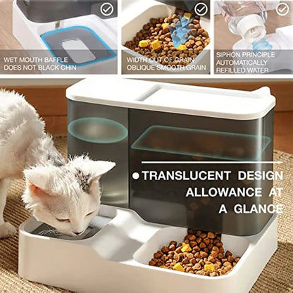 Automatic 2-in-1 Pet Feeder, Keep Your Cat and Dog Hydrated and Fed