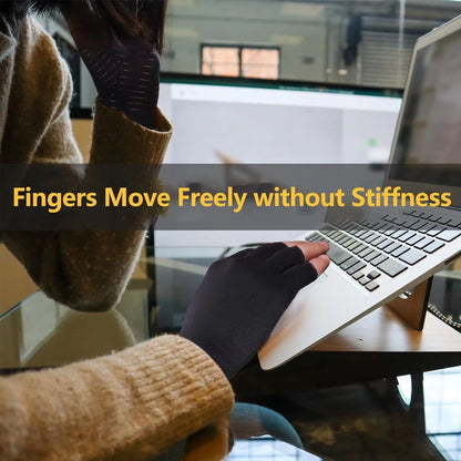 Copper Compression Gloves for Arthritis Open Finger Support for Men & Women, Ideal for Typing & Daily Wear