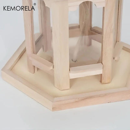 KEMORELA Woven Wooden Hanging Bird Feeder House for Outdoor Garden Decor