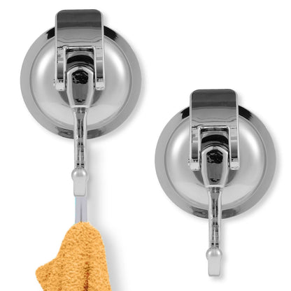 Heavy-Duty Suction Cup Hooks (2-Pack), No-Drill Shower & Kitchen Vacuum Hooks