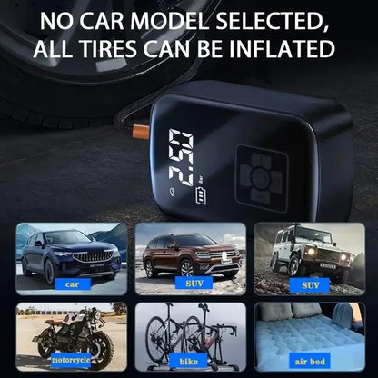 Wireless Car Air Compressor Tire Inflator with Digital Pressure Gauge for Car, Motorcycle, Bicycle, Balls and Inflatable