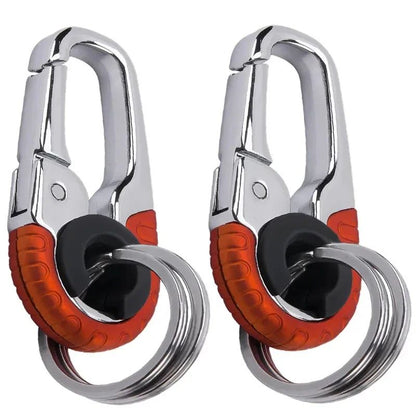 Stainless Steel Keychain Buckle for Men with Carabiner Hook, Durable Key Ring Clip for Car Keys and Outdoor Use