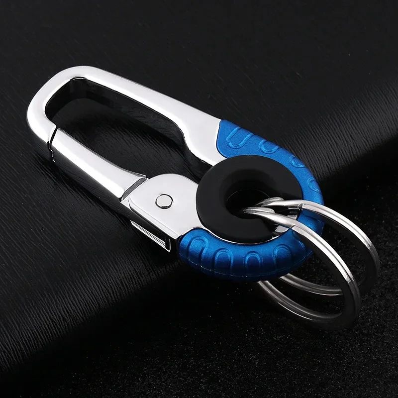 Stainless Steel Keychain Buckle for Men with Carabiner Hook, Durable Key Ring Clip for Car Keys and Outdoor Use