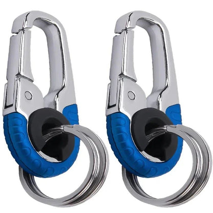 Stainless Steel Keychain Buckle for Men with Carabiner Hook, Durable Key Ring Clip for Car Keys and Outdoor Use