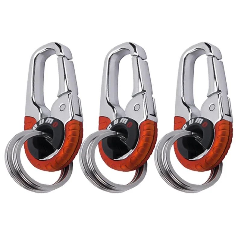 Stainless Steel Keychain Buckle for Men with Carabiner Hook, Durable Key Ring Clip for Car Keys and Outdoor Use