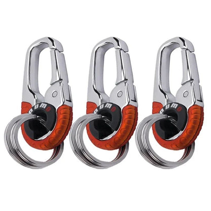 Stainless Steel Keychain Buckle for Men with Carabiner Hook, Durable Key Ring Clip for Car Keys and Outdoor Use